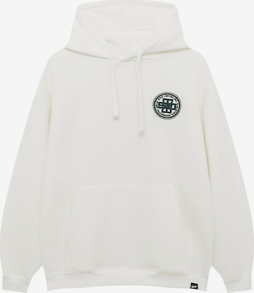 Pull&Bear Sweatshirt i hvit: forside