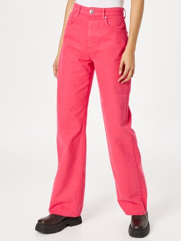 Gina Tricot Wide leg Jeans 'Idun' in Roze: voorkant