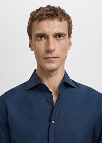 MANGO MAN Slim fit Button Up Shirt 'Emeritol' in Blue