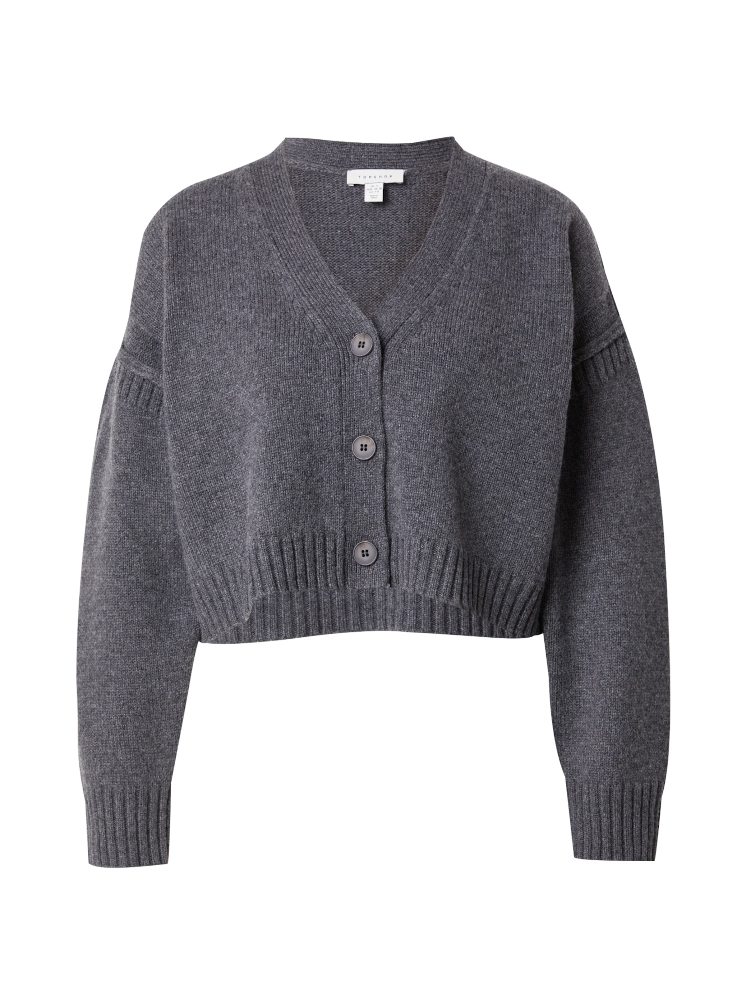 TOPSHOP Strickjacke in Grau: Vorderseite