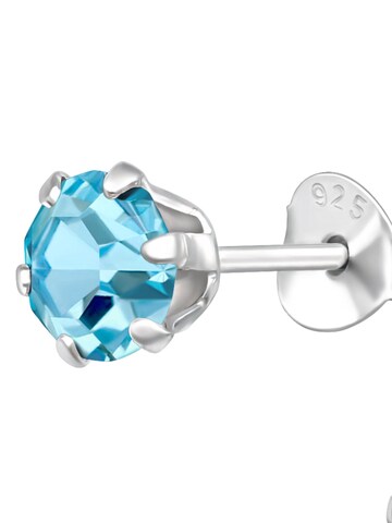 Boucles d'oreilles 'Silberne Runde 5 mm Ohrstecker mit Kristallen' Maxte en bleu