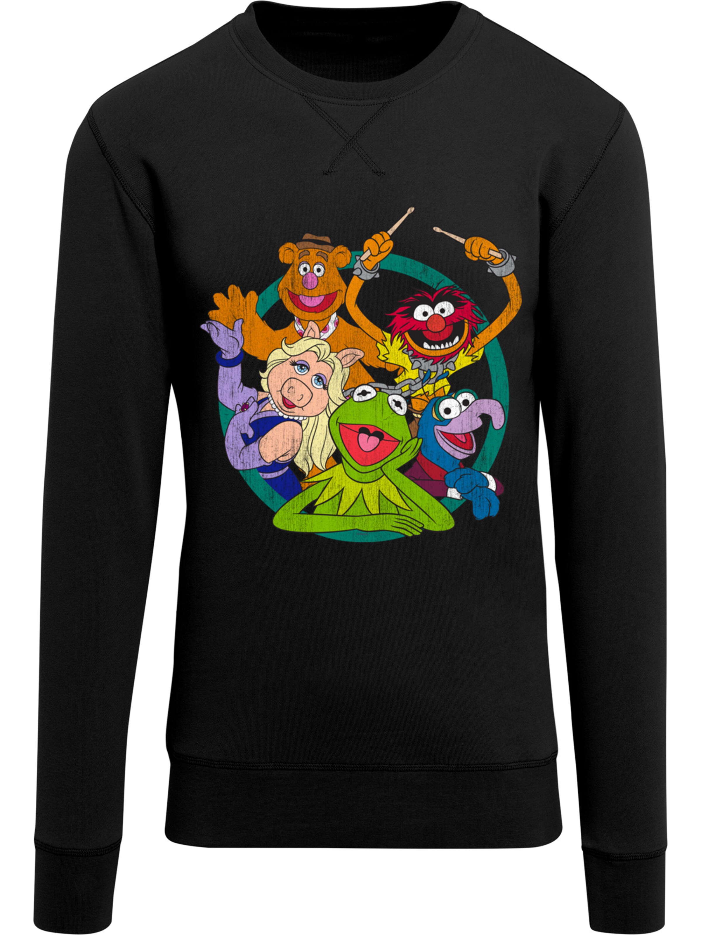 F4NT4STIC Sweatshirt 'Disney The Muppets Group Circle' in Schwarz: Vorderseite