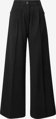 Nasty Gal Wide leg Pleat-front trousers in Black: front