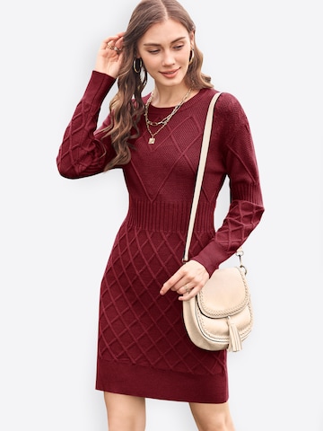 Imily Bela Pletena obleka | rdeča barva