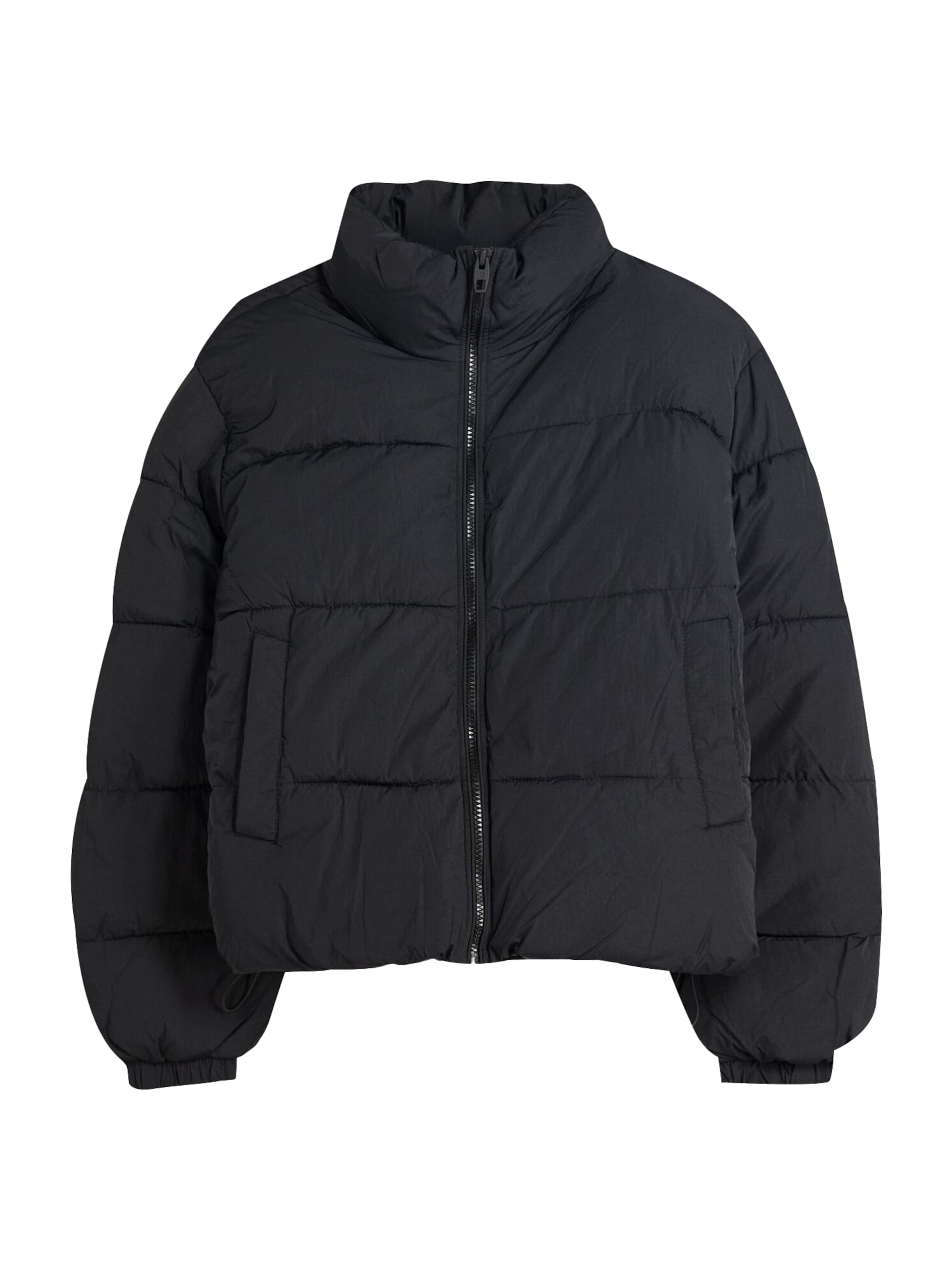 Bershka Zimní bunda – černá: přední strana