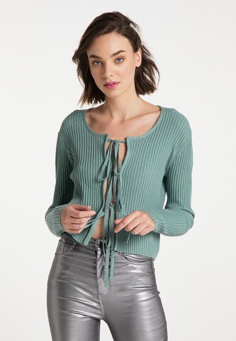 myMo at night Knit Cardigan in Green: front