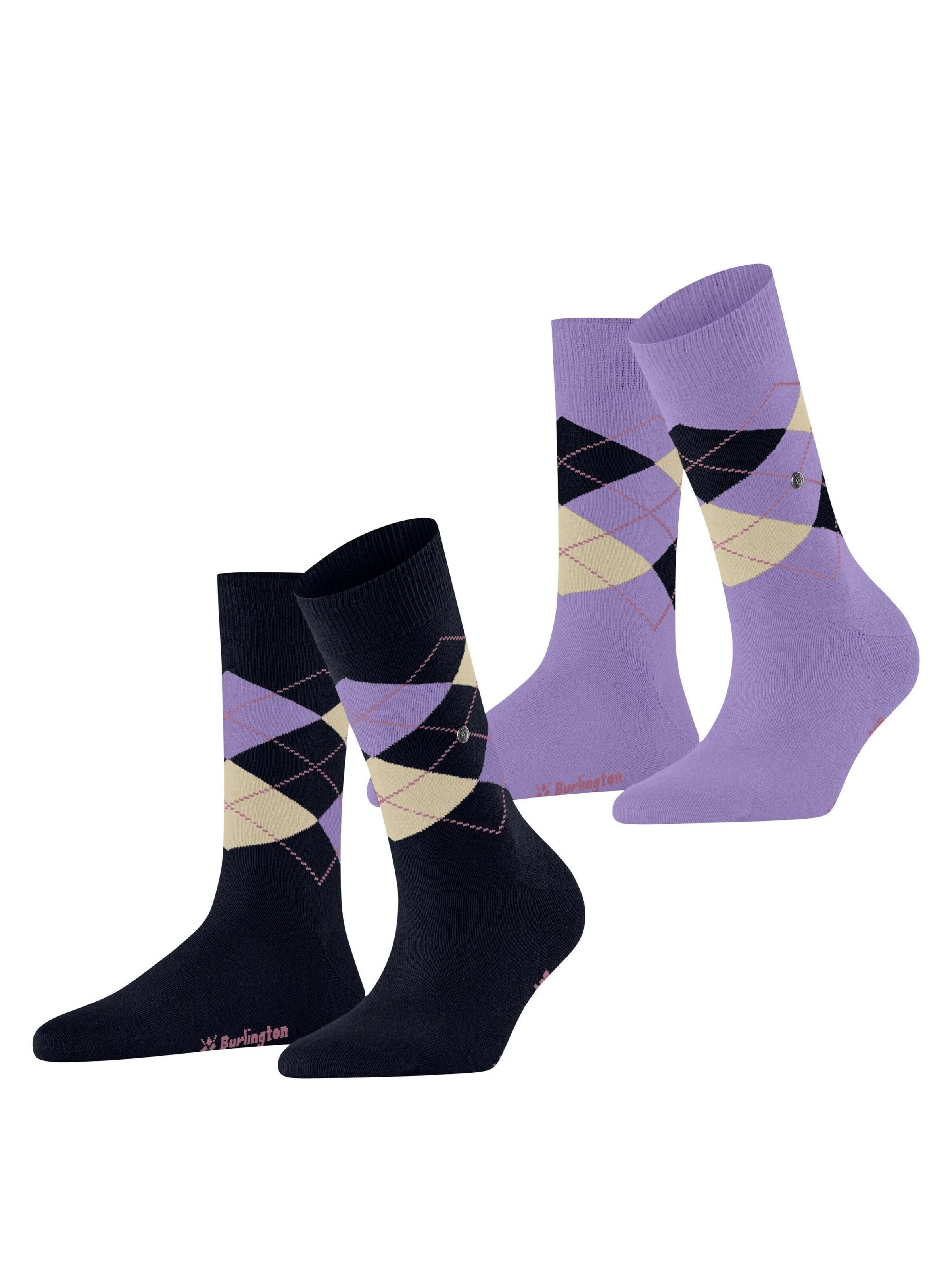 BURLINGTON Socks 'Everyday Argyle' in Purple: front