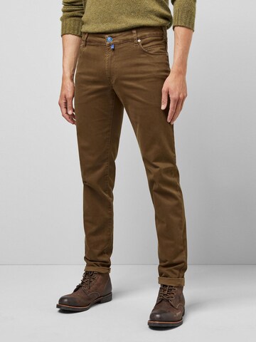 MEYER Slimfit Chino M5 Slim in Braun: Vorderseite