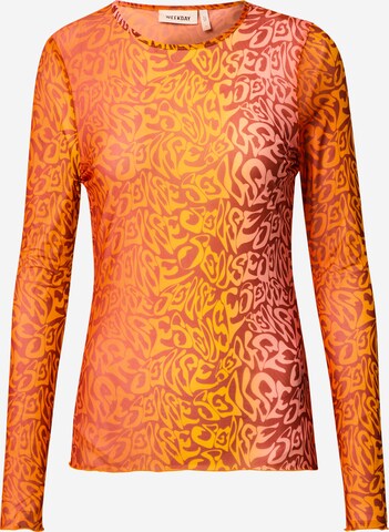 WEEKDAY Shirt in Oranje: voorkant