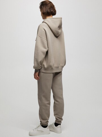 Pull&Bear Zip-Up Hoodie in Beige