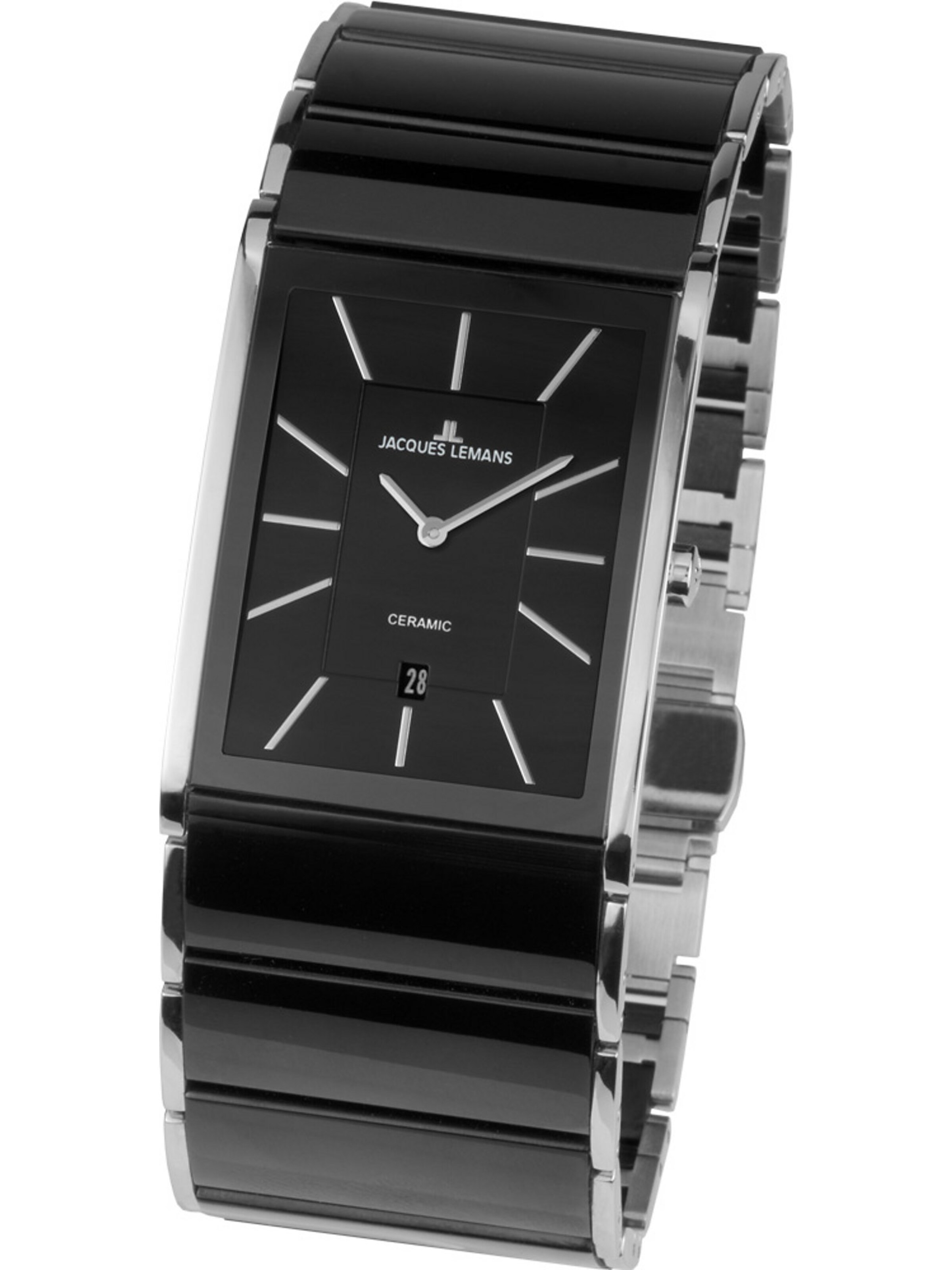 Jacques Lemans Uhr in Schwarz: Vorderseite