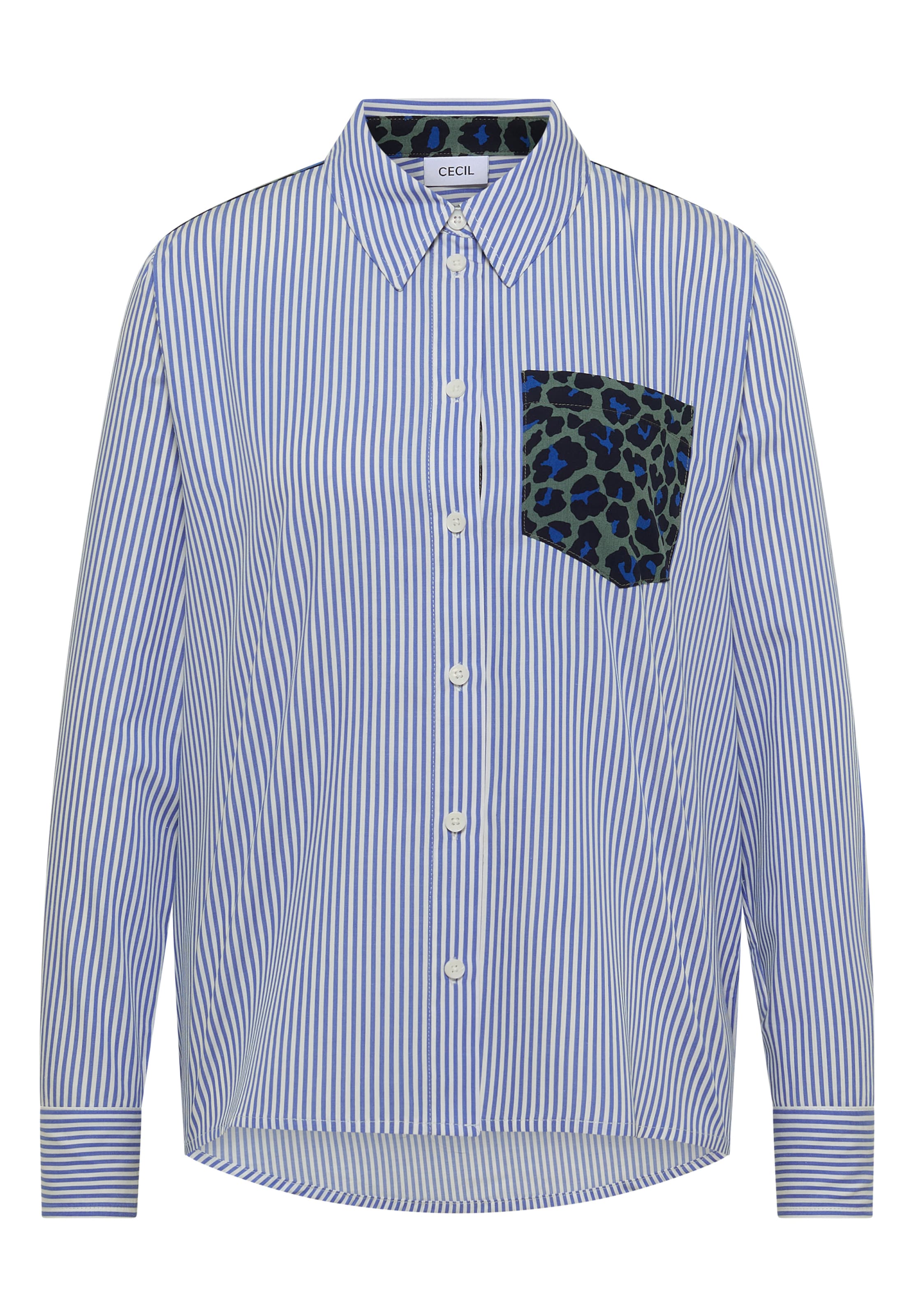 CECIL Blouse in L in Blue / Light green / Black / White, Item view