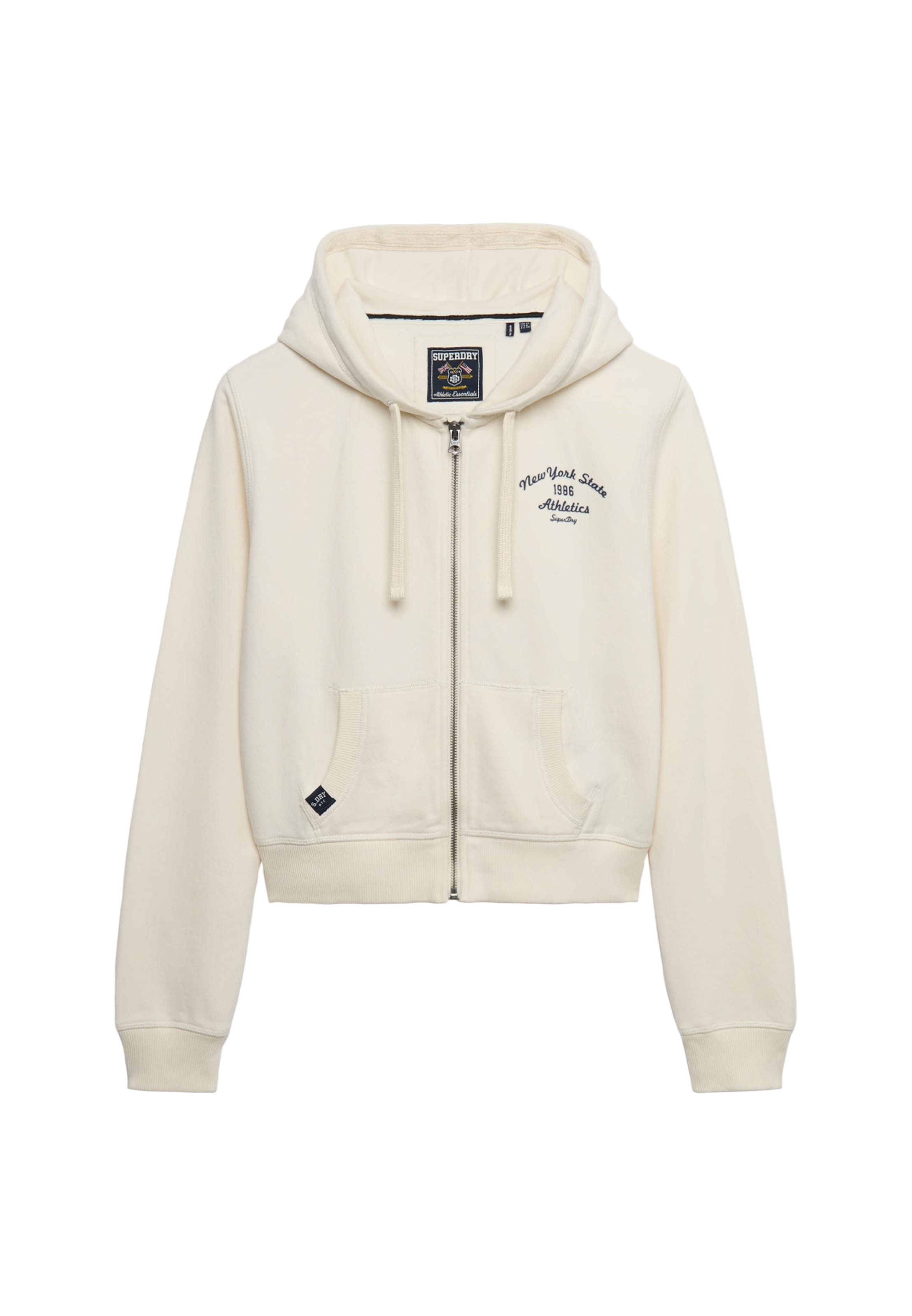 Superdry & Co Sweatvest 'Athletic Essentials' in Wit: voorkant