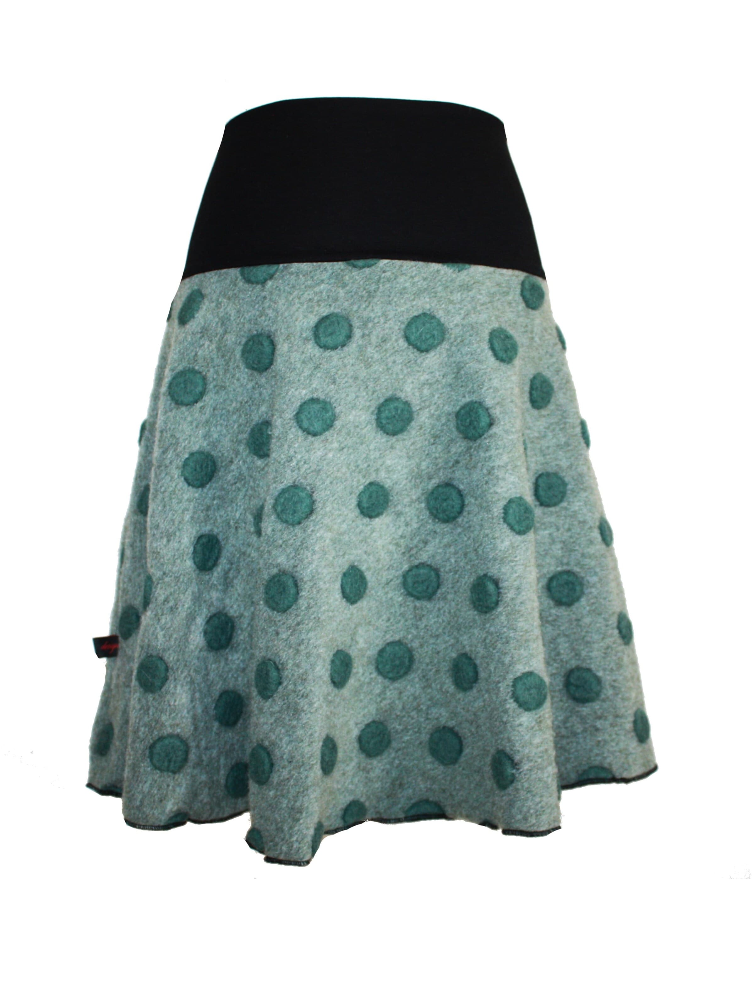 dunkle design Skirt 'A-Linie Wollwalk' in Green: front