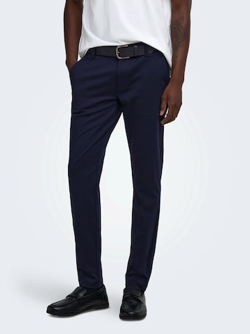 Only & Sons Слим фит Панталон Chino 'ONSTHOR' в синьо: отпред