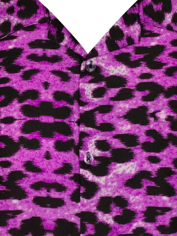 Regular fit Camicia 'Leopard' di King Kameha in lilla
