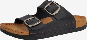 MUBB Mules in Black: front