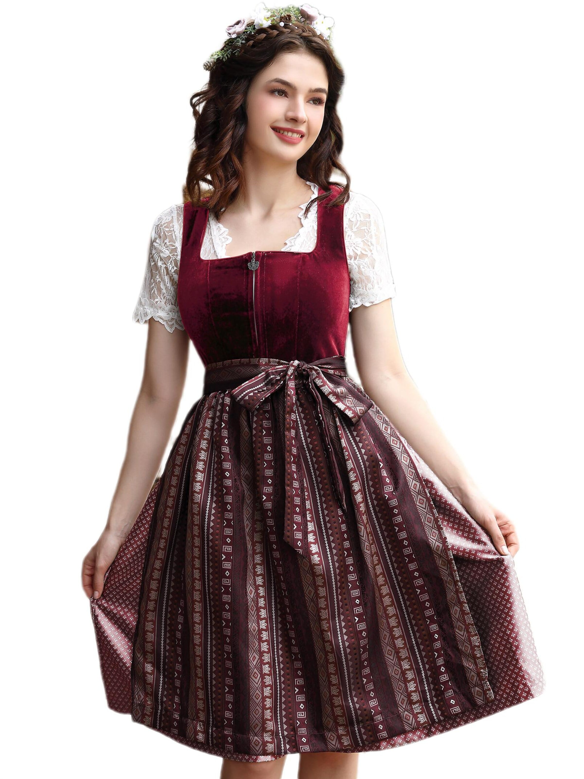 Yesfashion Dirndl‌‌‌‌‌‌‌‌‌ in Rot: Vorderseite