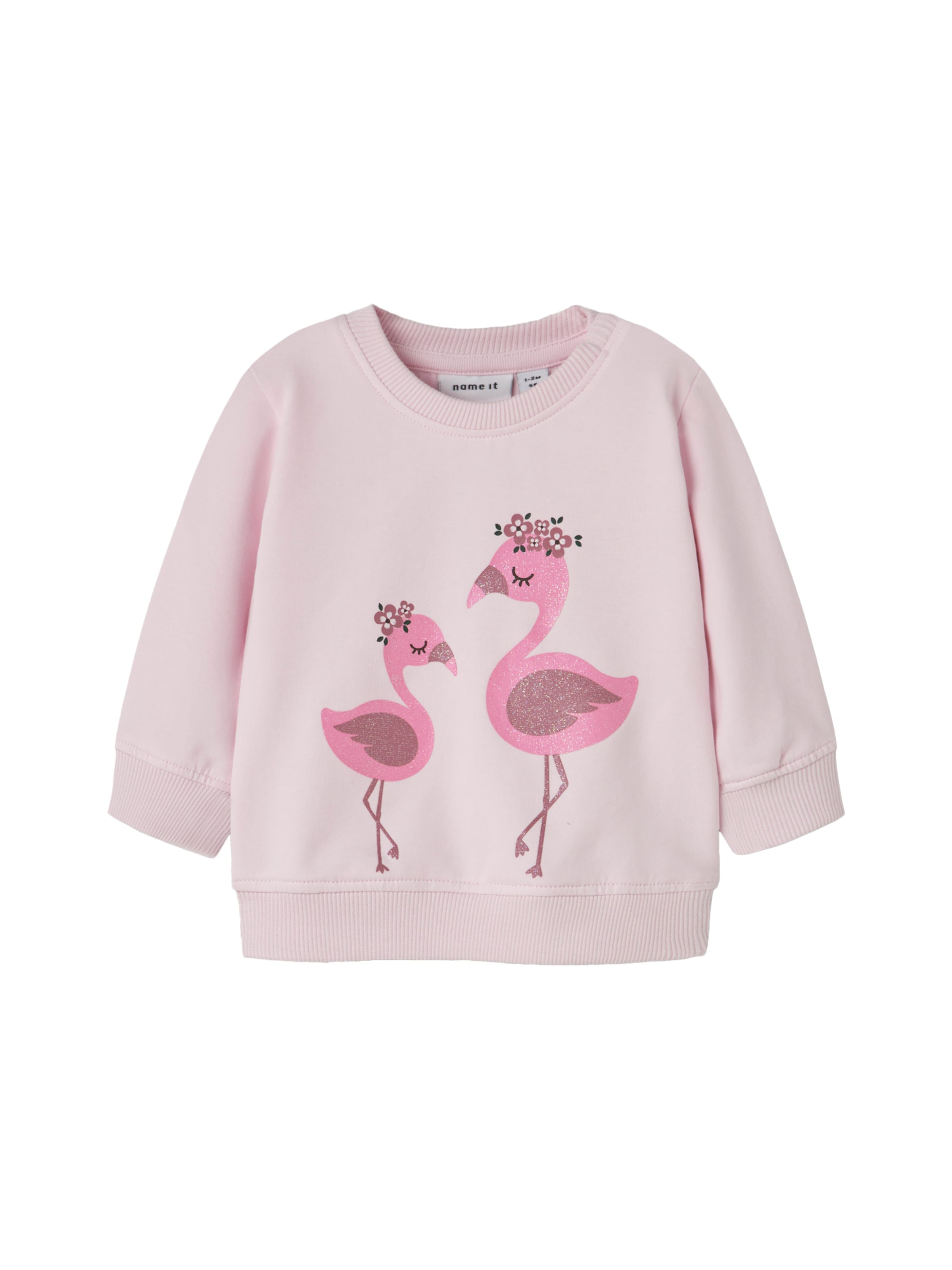 NAME IT Свитшот 'NBFHALL' в Ярко-розовый: спереди