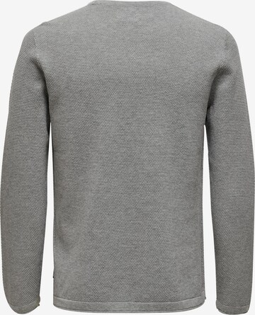 Only & Sons Regular Fit Pullover 'Panter' in Grau