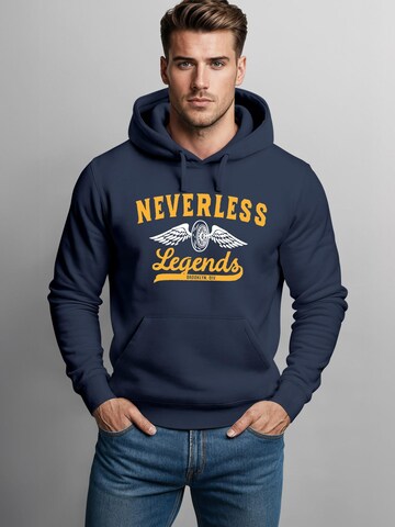 Neverless Sweatshirt 'Biker Legends' in Blue