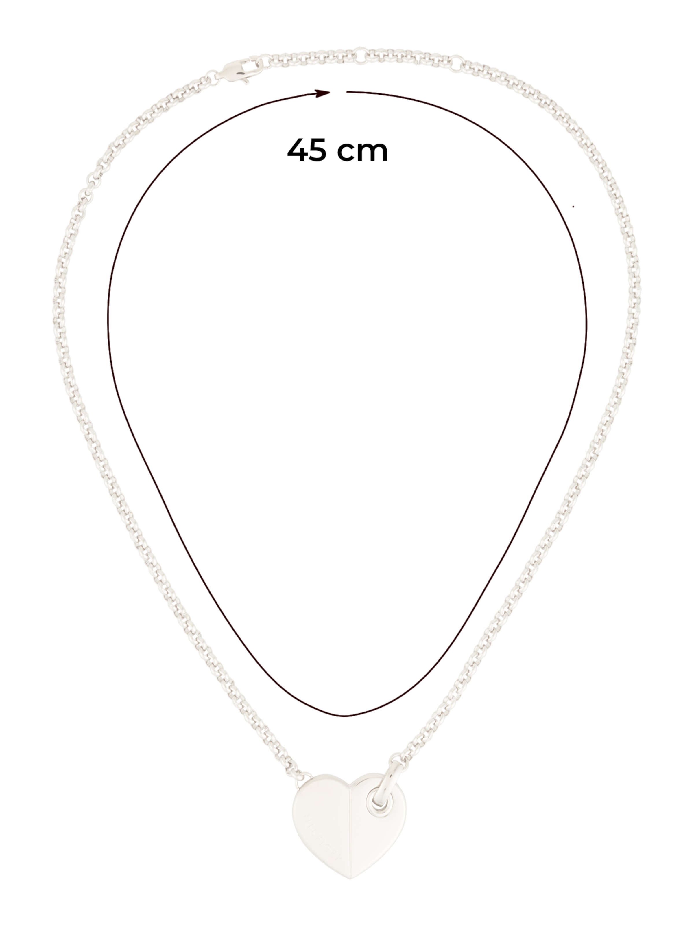 Chaîne 'BOLD HEARTS' TOMMY HILFIGER en argent