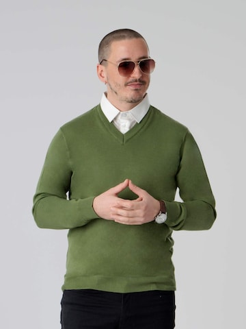 PANTONECLO Sweater 'Pantoneclo Men’s Mock Sweater' in Green