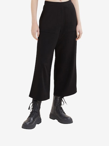 Wide Leg Pantalon TOM TAILOR DENIM en noir : devant