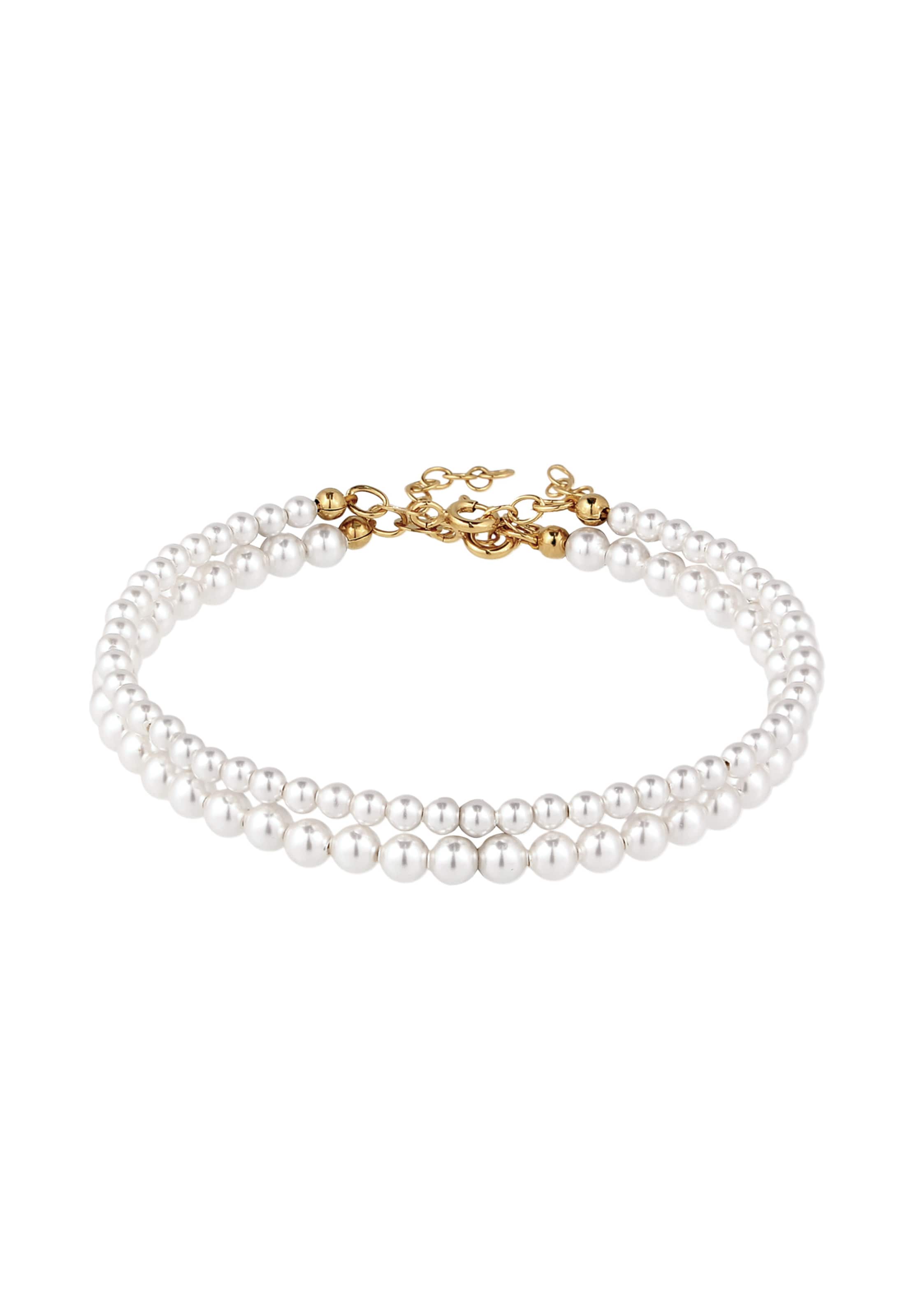ELLI Bracelet en 16 en or / blanc perle, Vue avec produit