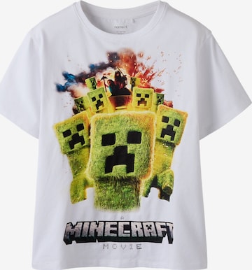 NAME IT Shirts 'Minecraft' i hvid: forside