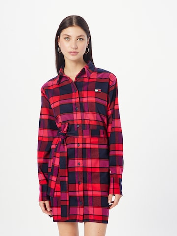 Tommy Jeans Blousejurk in Rood: voorkant