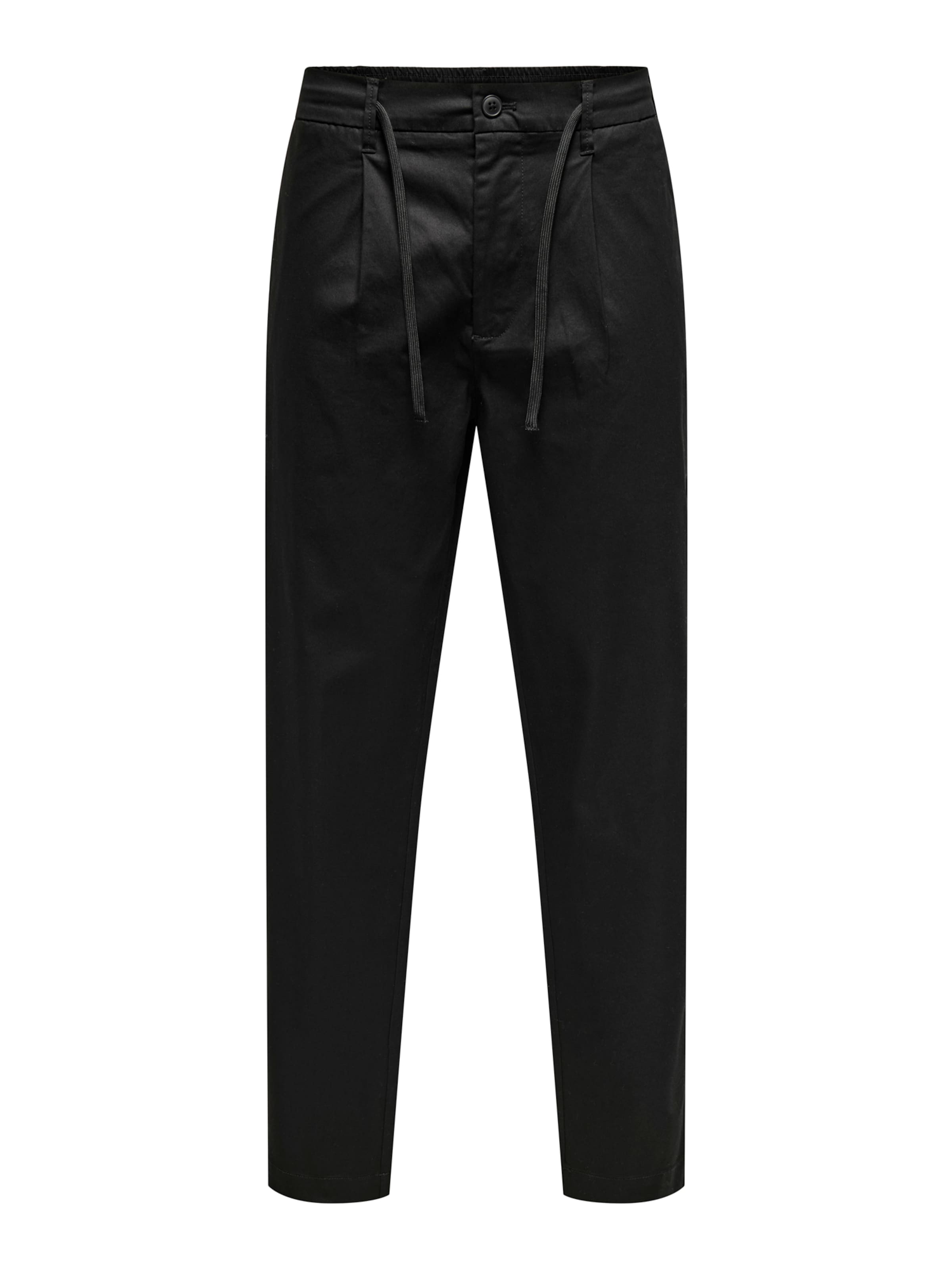 Only & Sons Loose fit Chino Pants 'ONSCoil' in Black: front