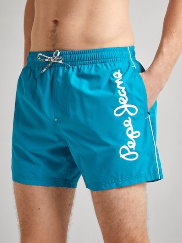 Pepe Jeans Swim Trunks in Blue: front