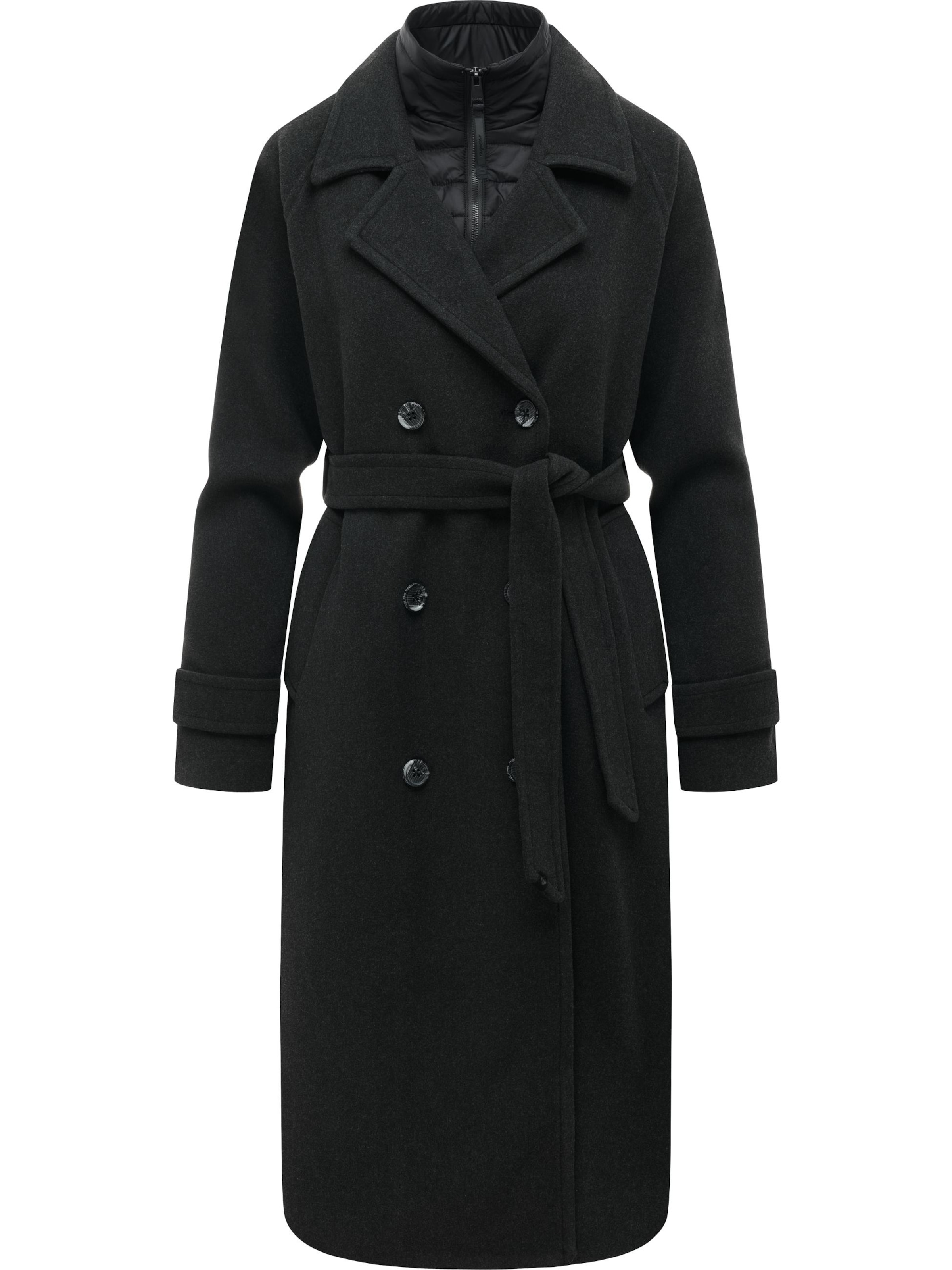 Manteau d’hiver 'Trenchie Felt Y' Ragwear en gris : devant