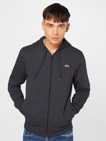 LACOSTE Regular fit Sweatvest in Grijs: voorkant