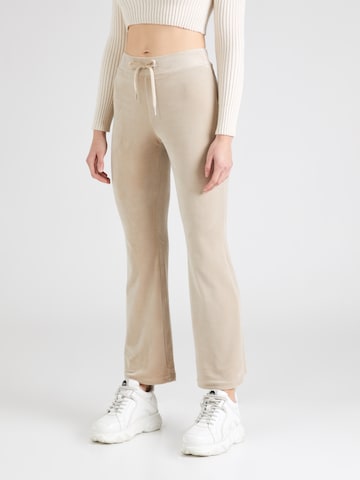 Gina Tricot Flared Broek in Beige: voorkant