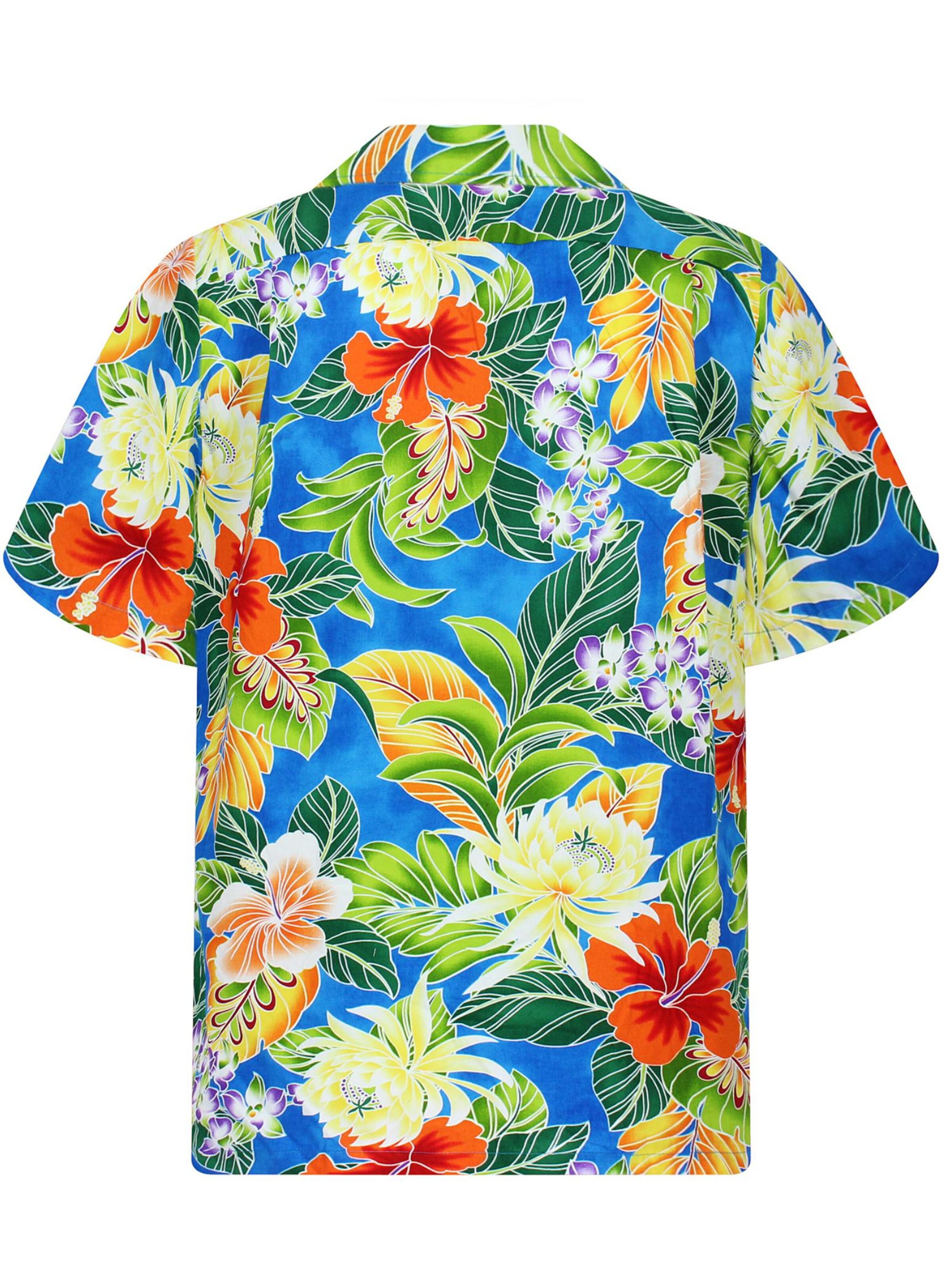 Pacific Legend Regular fit Button Up Shirt 'New Flower' in Blue