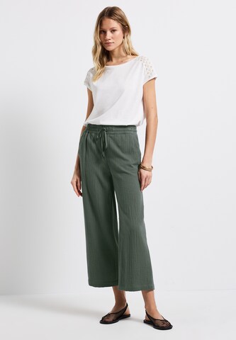 STREET ONE Wide Leg Hose in Grün