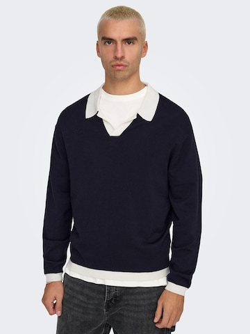 Only & Sons Sweater 'ONSADRIAN' in Blue