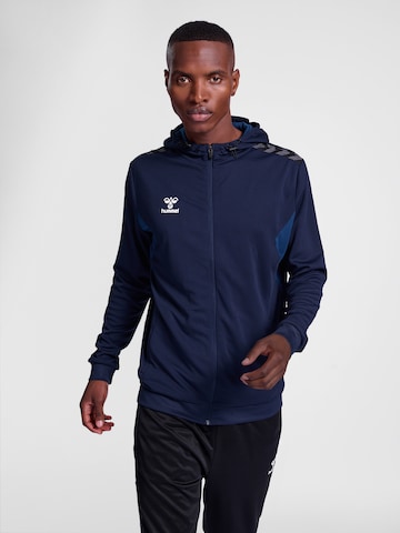 Hummel Athletic Zip-Up Hoodie 'AUTHENTIC' in Blue: front
