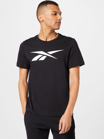 T-Shirt fonctionnel 'Vector' Reebok en noir : devant