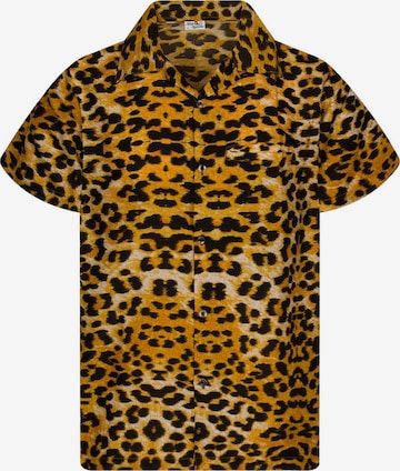 Camicia 'Leopard' di King Kameha in beige: frontale