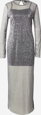 Gina Tricot Společenské šaty – stříbrná: přední strana