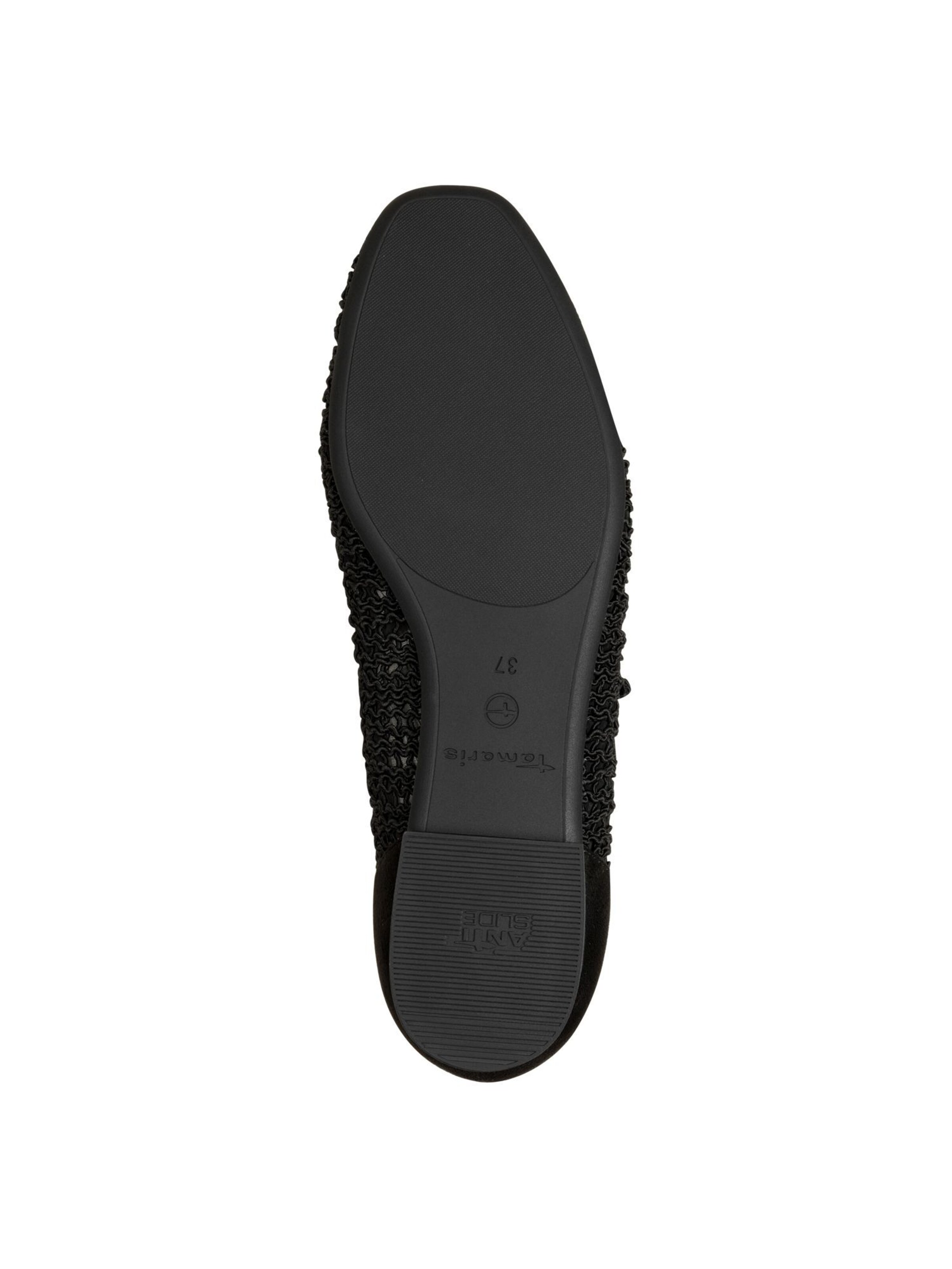 Tamaris Ballerina met riempjes in Zwart