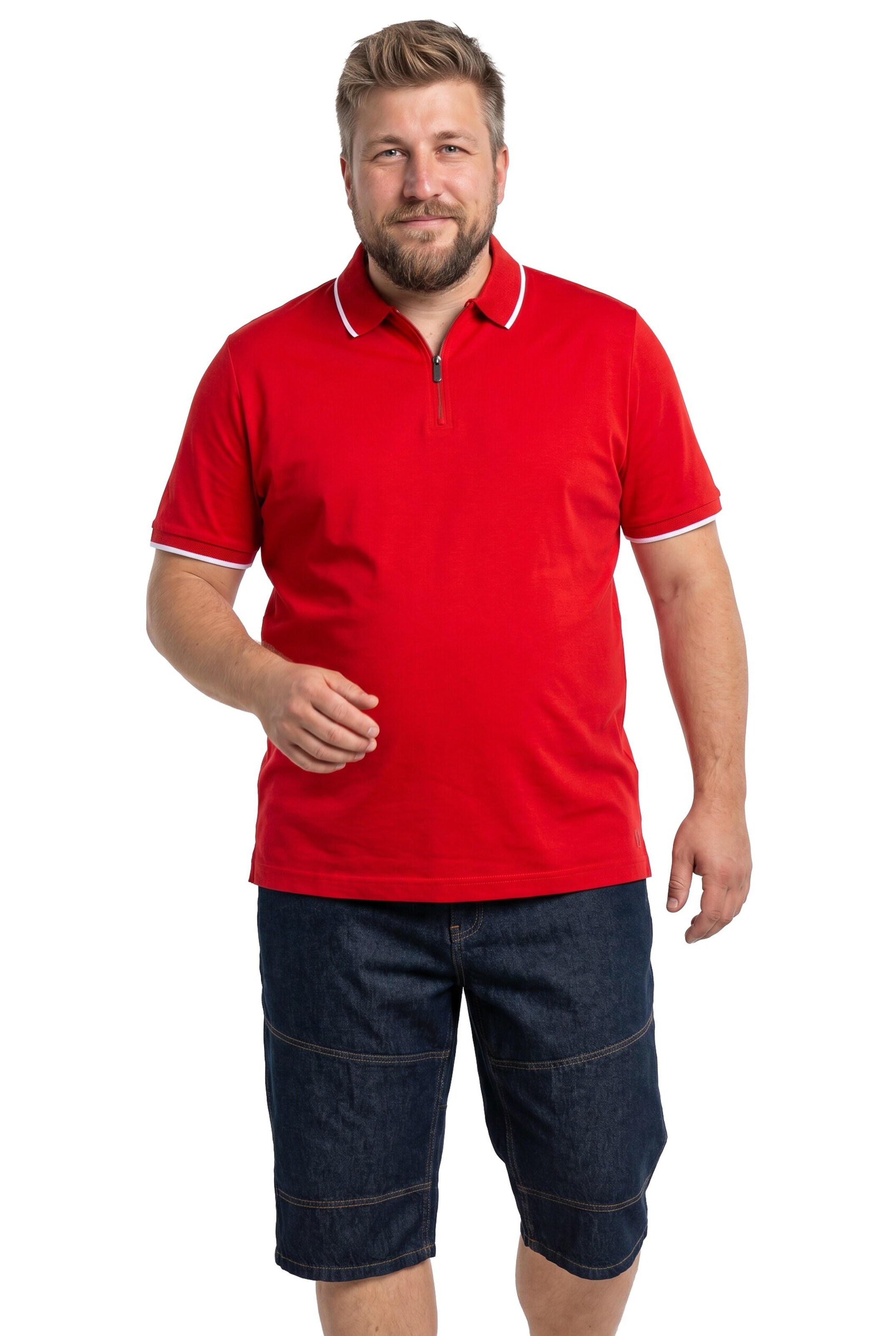 Men Plus Shirt in Rood: voorkant