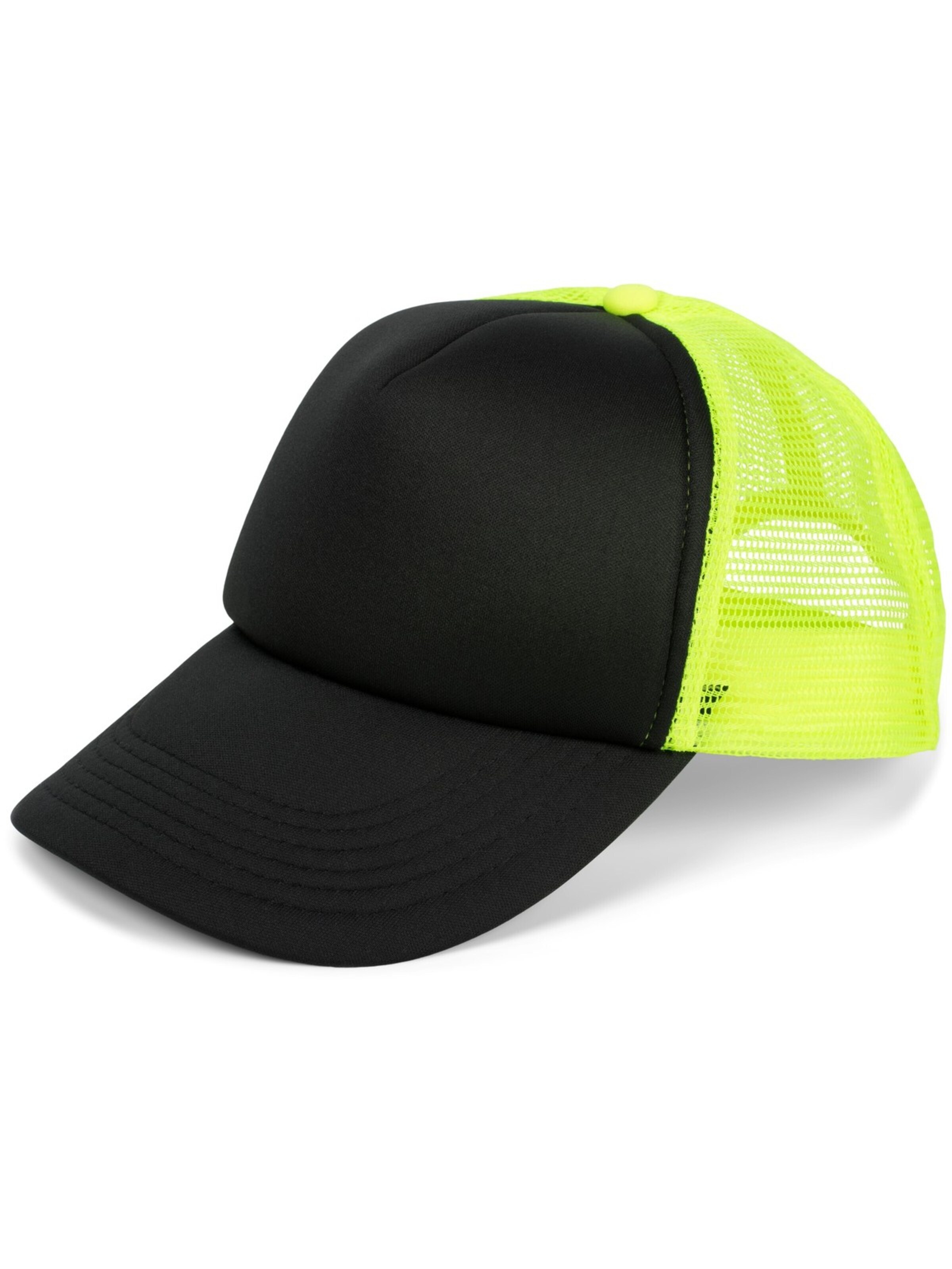 styleBREAKER Cap 'Trucker Cap 5-Panel Mesh' in Yellow: front