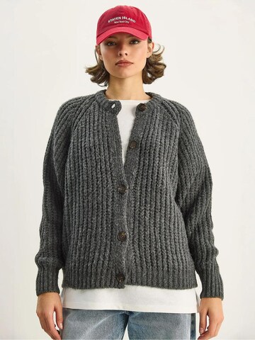 Bianco Lucci Strickjacke in Grau: Vorderseite