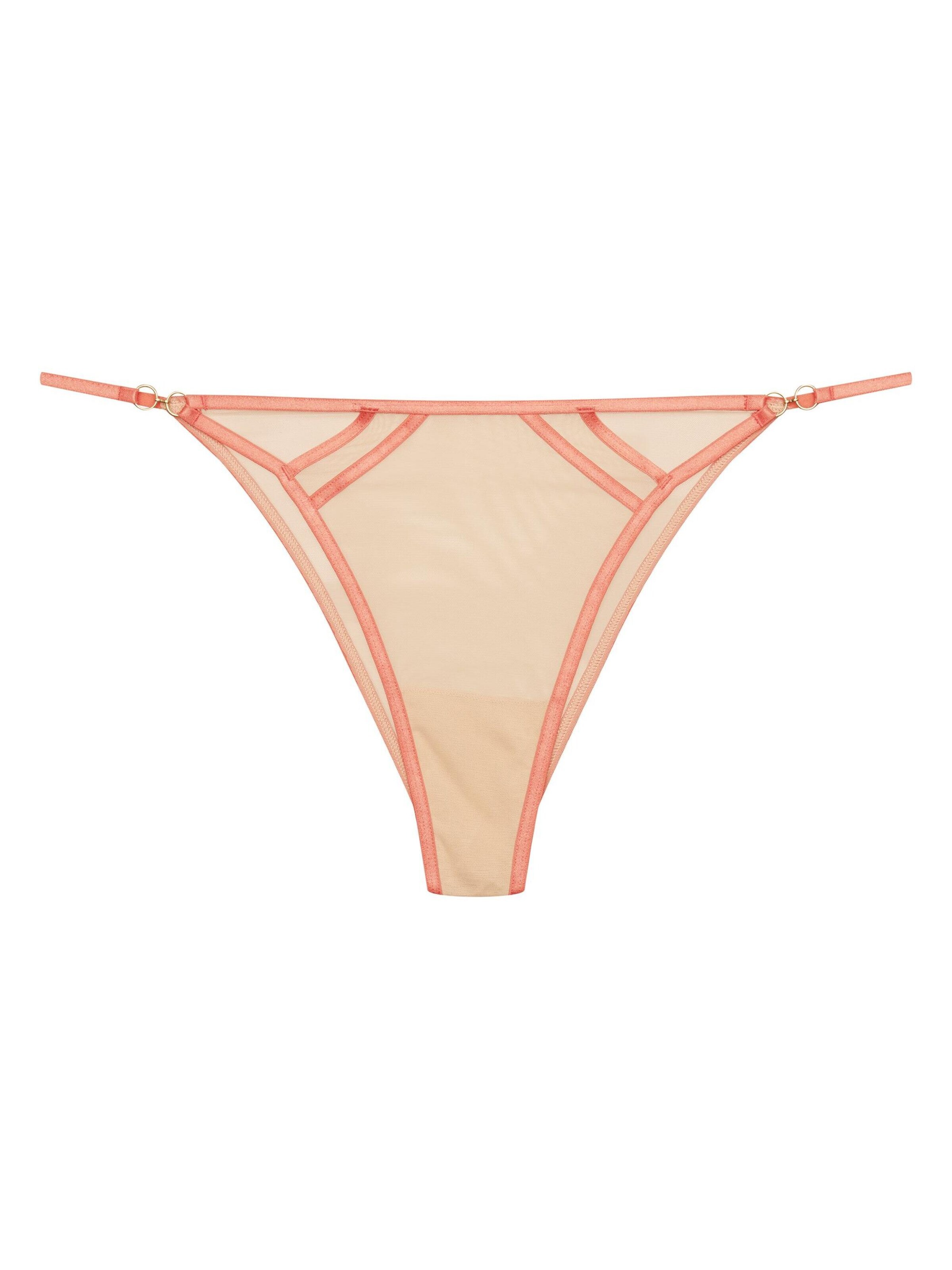 ESOTIQ - Panti 'Slip Blanca, hoher Beinausschnitt, dekorative Zierriemen' en naranja