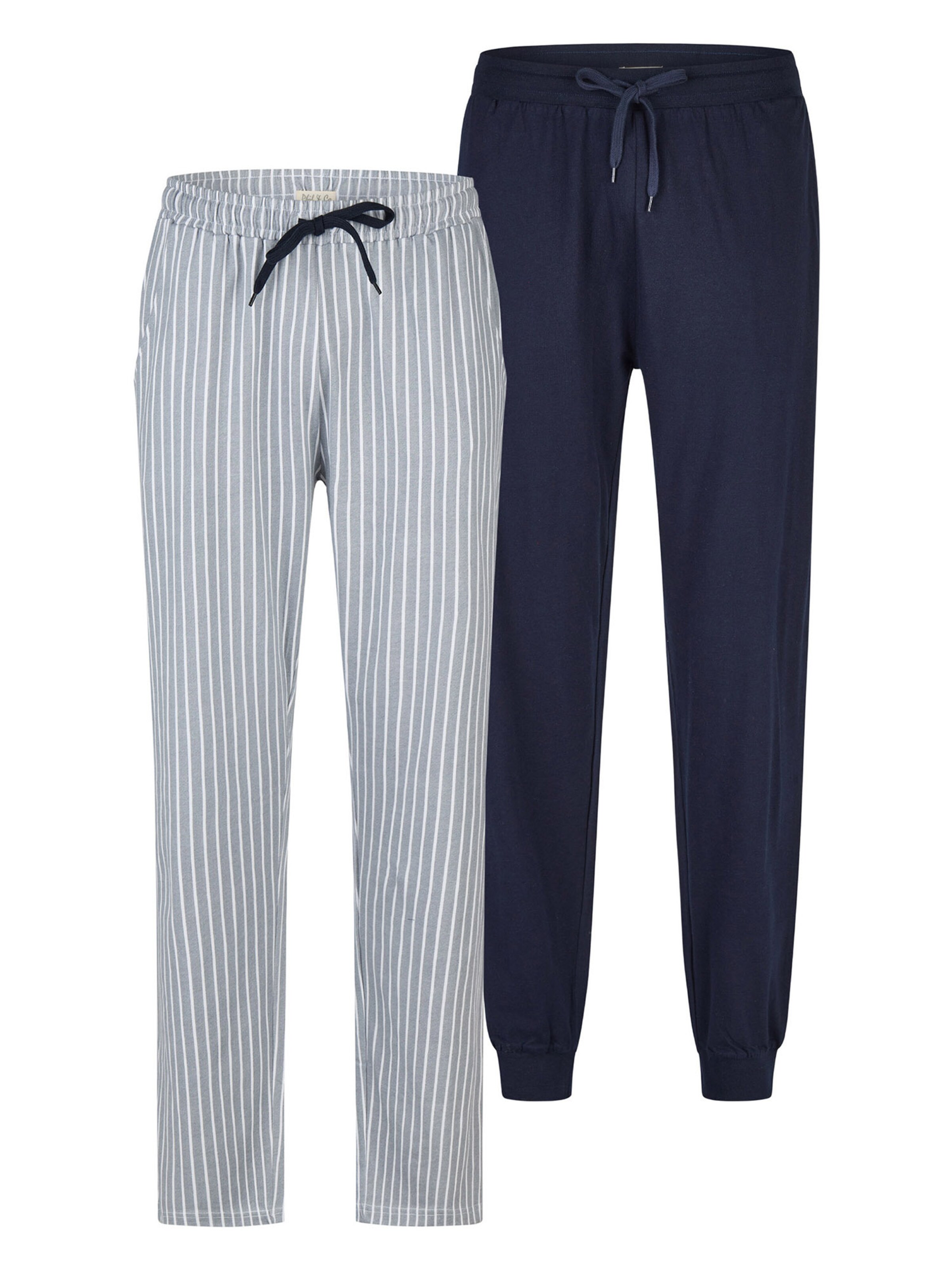 Phil & Co. Berlin Pyjamahose ' Classics ' in Blau: Vorderseite