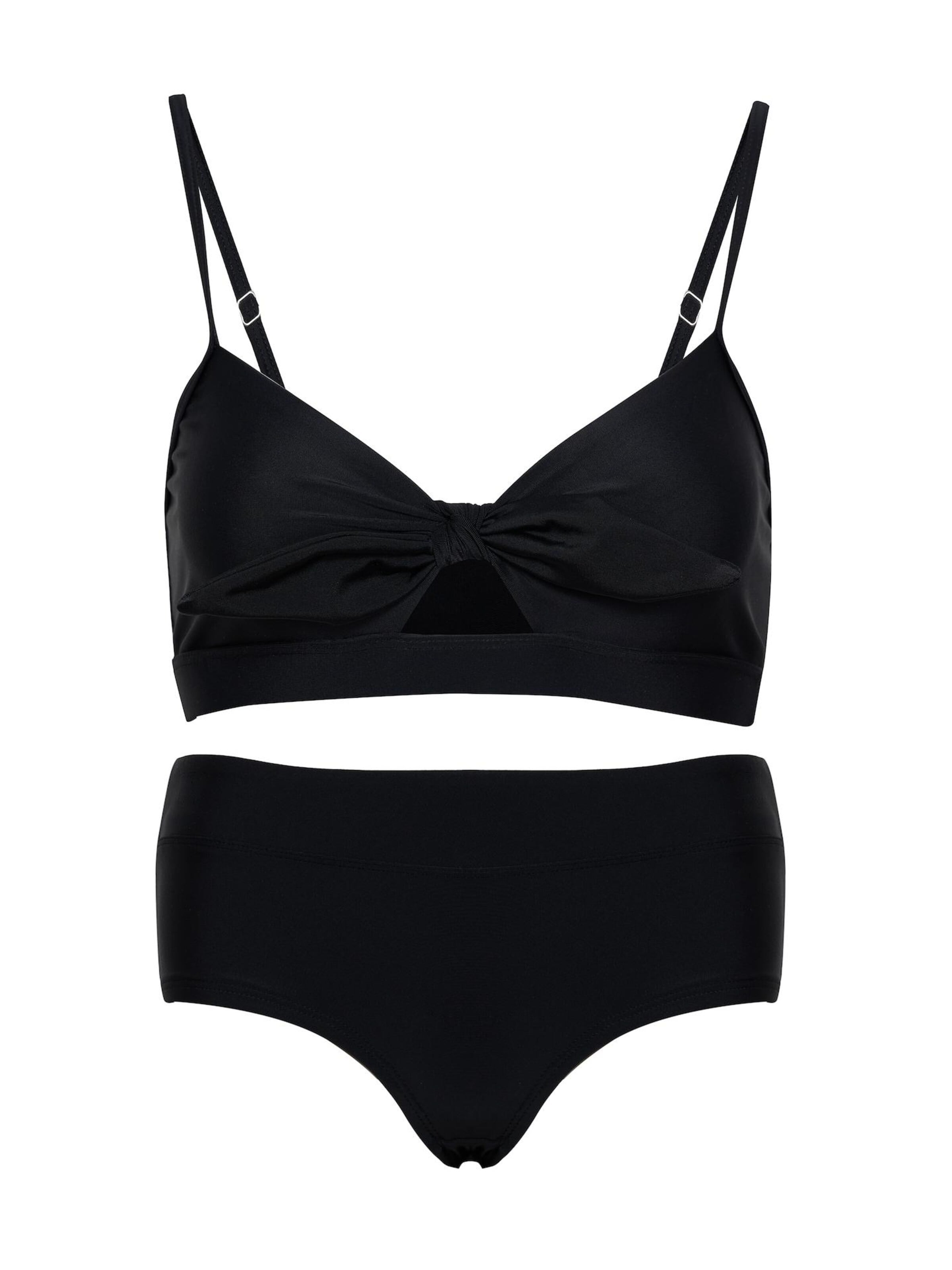 La V Triangel Bikini 'Bikini hipster broekje' in Zwart: voorkant